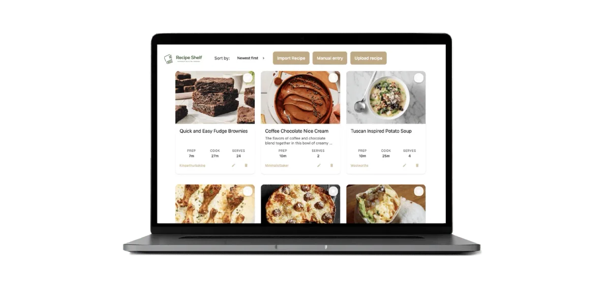 Screenshot of the Shelf app showing a recipe collection